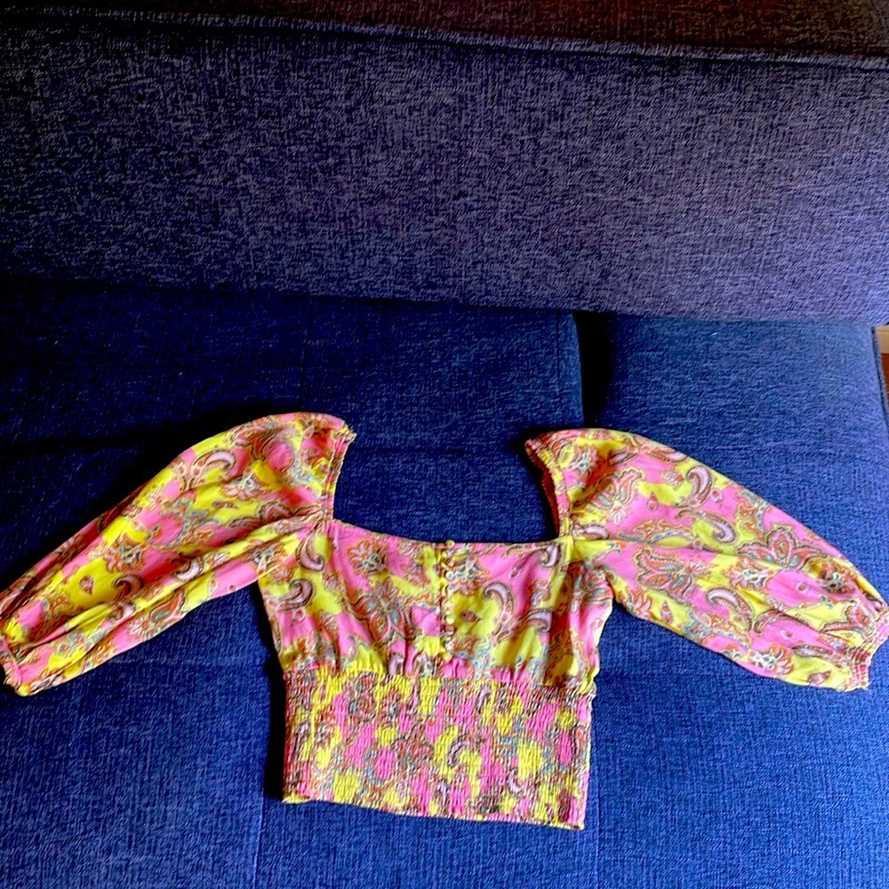 Paisley Cinch Cropped Top